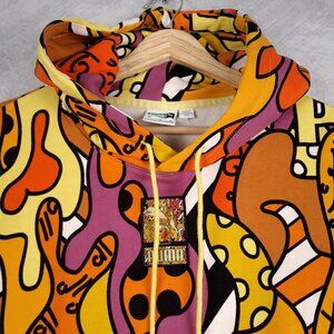 Puma BRITTO Hoodie Mens Large Yellow Orange AOP Graffiti Art Streatwear 90s insp